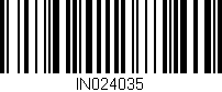 Código de barras (EAN, GTIN, SKU, ISBN): 'IN024035'
