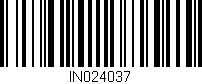 Código de barras (EAN, GTIN, SKU, ISBN): 'IN024037'