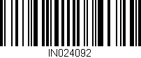 Código de barras (EAN, GTIN, SKU, ISBN): 'IN024092'