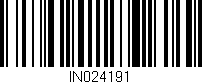 Código de barras (EAN, GTIN, SKU, ISBN): 'IN024191'