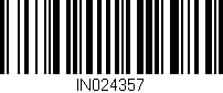Código de barras (EAN, GTIN, SKU, ISBN): 'IN024357'