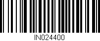 Código de barras (EAN, GTIN, SKU, ISBN): 'IN024400'