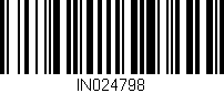 Código de barras (EAN, GTIN, SKU, ISBN): 'IN024798'