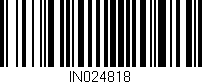 Código de barras (EAN, GTIN, SKU, ISBN): 'IN024818'