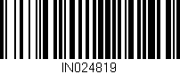 Código de barras (EAN, GTIN, SKU, ISBN): 'IN024819'