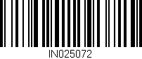 Código de barras (EAN, GTIN, SKU, ISBN): 'IN025072'