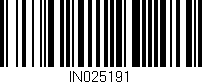 Código de barras (EAN, GTIN, SKU, ISBN): 'IN025191'