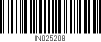 Código de barras (EAN, GTIN, SKU, ISBN): 'IN025208'