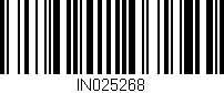 Código de barras (EAN, GTIN, SKU, ISBN): 'IN025268'