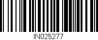 Código de barras (EAN, GTIN, SKU, ISBN): 'IN025277'