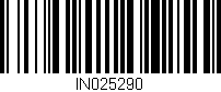 Código de barras (EAN, GTIN, SKU, ISBN): 'IN025290'