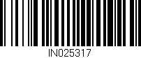 Código de barras (EAN, GTIN, SKU, ISBN): 'IN025317'