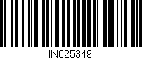 Código de barras (EAN, GTIN, SKU, ISBN): 'IN025349'