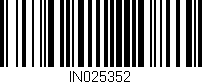 Código de barras (EAN, GTIN, SKU, ISBN): 'IN025352'