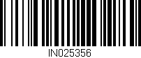 Código de barras (EAN, GTIN, SKU, ISBN): 'IN025356'