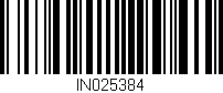 Código de barras (EAN, GTIN, SKU, ISBN): 'IN025384'