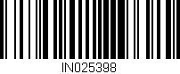 Código de barras (EAN, GTIN, SKU, ISBN): 'IN025398'