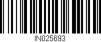 Código de barras (EAN, GTIN, SKU, ISBN): 'IN025693'