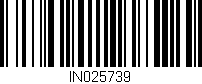 Código de barras (EAN, GTIN, SKU, ISBN): 'IN025739'