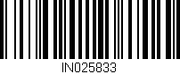 Código de barras (EAN, GTIN, SKU, ISBN): 'IN025833'