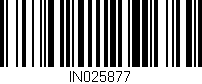 Código de barras (EAN, GTIN, SKU, ISBN): 'IN025877'