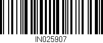 Código de barras (EAN, GTIN, SKU, ISBN): 'IN025907'
