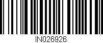 Código de barras (EAN, GTIN, SKU, ISBN): 'IN026926'
