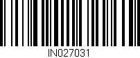 Código de barras (EAN, GTIN, SKU, ISBN): 'IN027031'