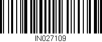 Código de barras (EAN, GTIN, SKU, ISBN): 'IN027109'