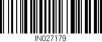 Código de barras (EAN, GTIN, SKU, ISBN): 'IN027179'