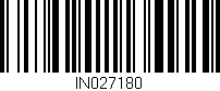 Código de barras (EAN, GTIN, SKU, ISBN): 'IN027180'