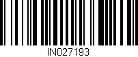 Código de barras (EAN, GTIN, SKU, ISBN): 'IN027193'