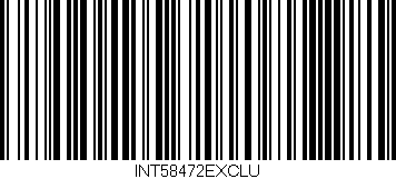 Código de barras (EAN, GTIN, SKU, ISBN): 'INT58472EXCLU'