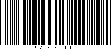 Código de barras (EAN, GTIN, SKU, ISBN): 'ISBN9788599818190'