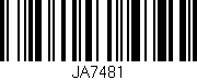 Código de barras (EAN, GTIN, SKU, ISBN): 'JA7481'