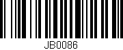 Código de barras (EAN, GTIN, SKU, ISBN): 'JB0086'