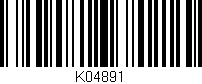 Código de barras (EAN, GTIN, SKU, ISBN): 'K04891'