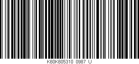 Código de barras (EAN, GTIN, SKU, ISBN): 'K60K605310/0987_U'