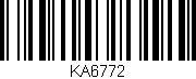 Código de barras (EAN, GTIN, SKU, ISBN): 'KA6772'