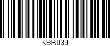 Código de barras (EAN, GTIN, SKU, ISBN): 'KBR039'