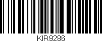 Código de barras (EAN, GTIN, SKU, ISBN): 'KIR9286'