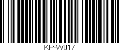 Código de barras (EAN, GTIN, SKU, ISBN): 'KP-W017'