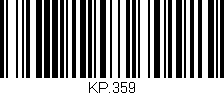 Código de barras (EAN, GTIN, SKU, ISBN): 'KP.359'