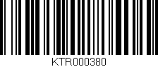 Código de barras (EAN, GTIN, SKU, ISBN): 'KTR000380'