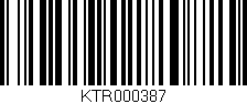 Código de barras (EAN, GTIN, SKU, ISBN): 'KTR000387'