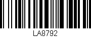 Código de barras (EAN, GTIN, SKU, ISBN): 'LA8792'