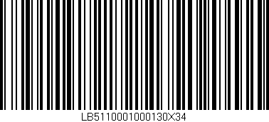 Código de barras (EAN, GTIN, SKU, ISBN): 'LB5110001000130X34'