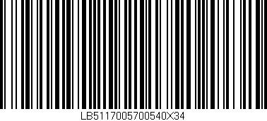 Código de barras (EAN, GTIN, SKU, ISBN): 'LB5117005700540X34'