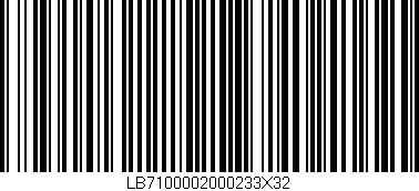 Código de barras (EAN, GTIN, SKU, ISBN): 'LB7100002000233X32'