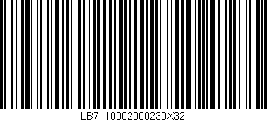 Código de barras (EAN, GTIN, SKU, ISBN): 'LB7110002000230X32'